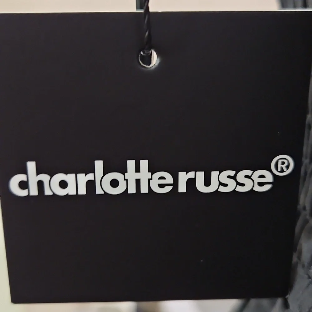 Charlotte Russe Black Front Cutout Ruffle Hem Maxi Cami Dress Size Small NWT - Picture 6 of 12